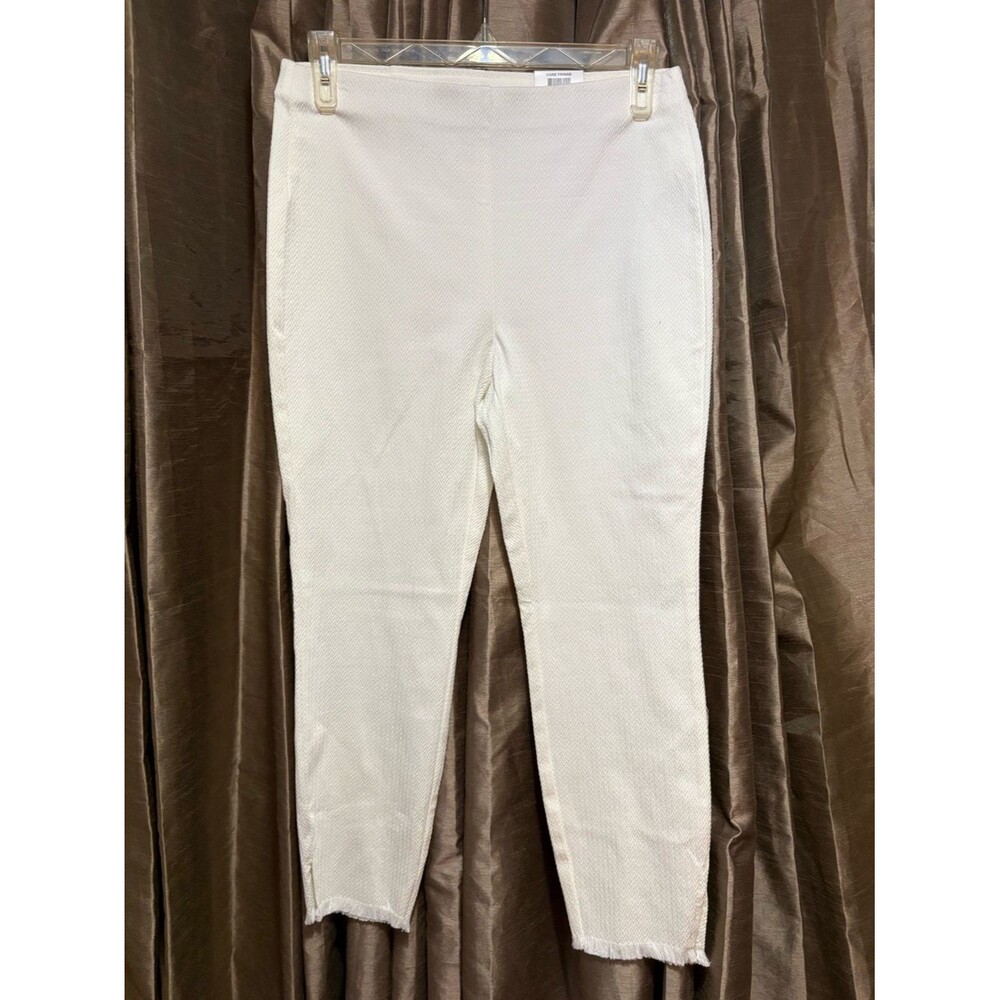 Alfani Cream Textured Skinny Leg Ankle Pants 24in/36outseam #1949